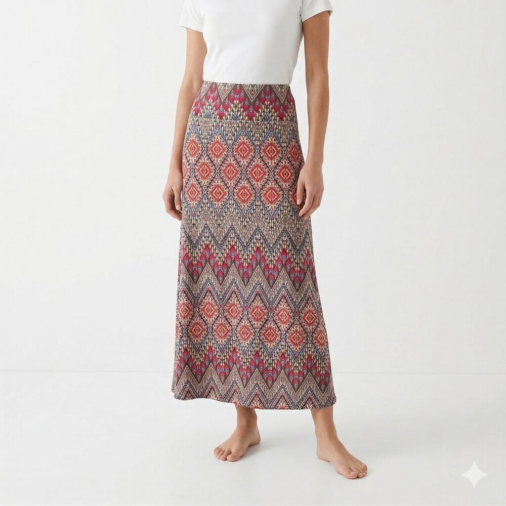 Cato Skirt Maxi Red Purple Geometric Festival Casual Boho L